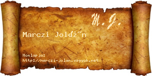 Marczi Jolán névjegykártya
